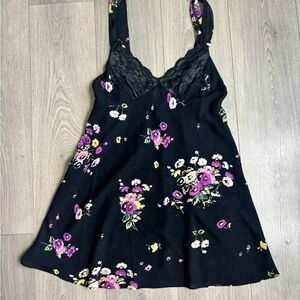 Oscar de la Renta Black Floral Dress